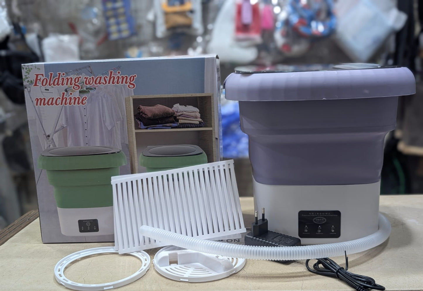 Foldable Mini Washing Machine – Portable Collapsible Washer for Travel, Dorm, Baby Clothes | Random Color | 11 Litre