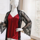2-Piece Women's Sleepwear Set – Camisole, Shorts & Lace Gown Soft Satin Nightwear