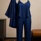 3-Piece Premium Satin Sleepwear Set for Women – Camisole, Pants & Robe