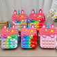 Small Sleepy Unicorn Star Pop Fidget Bag With Long Ribbon Strap Silicone